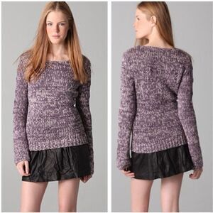 Theory Modele Honorata Paint Chunky Sweater in Mulberry Multi M